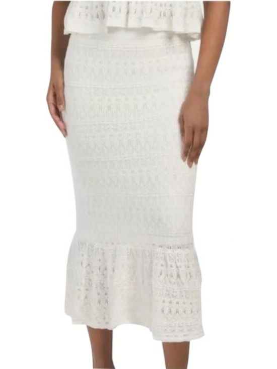House of Harlow 1960 Dresses & Skirts - HOUSE OF HARLOW 1960 NWT NEW Ivory Lace Knit Midi Skirt Mermaid Hem Boho M